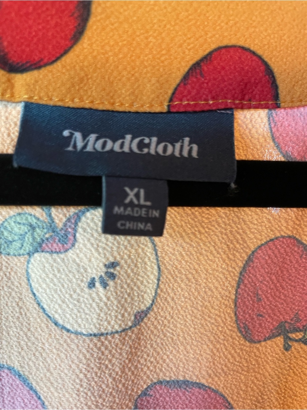 ModCloth Yellow Apple Print Blouse - Picture 2 of 4